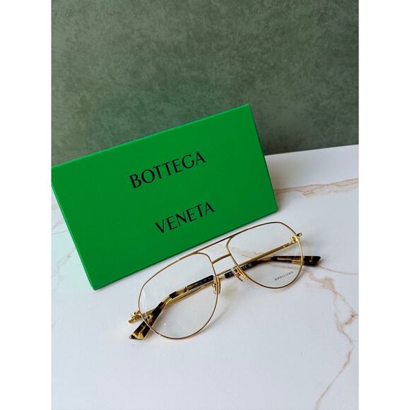 NEW Bottega Veneta BV1302O Gold Aviator Eyeglasses Frames main image 6